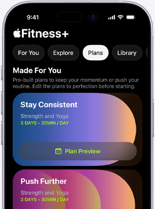 Apple Fitness+ 自定义训练计划界面